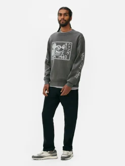 Mickey Mouse X Keith Haring Acid Wash Sweatshirt