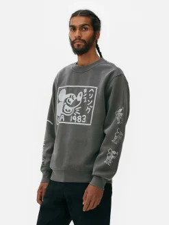 Mickey Mouse X Keith Haring Acid Wash Sweatshirt