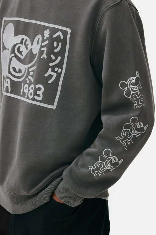 Mickey Mouse X Keith Haring Acid Wash Sweatshirt
