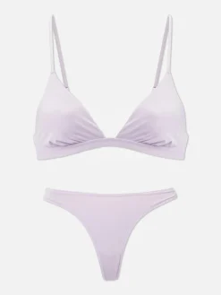Microfiber Triangle Bra And Thong Set