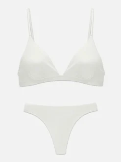 Microfiber Triangle Bra And Thong Set