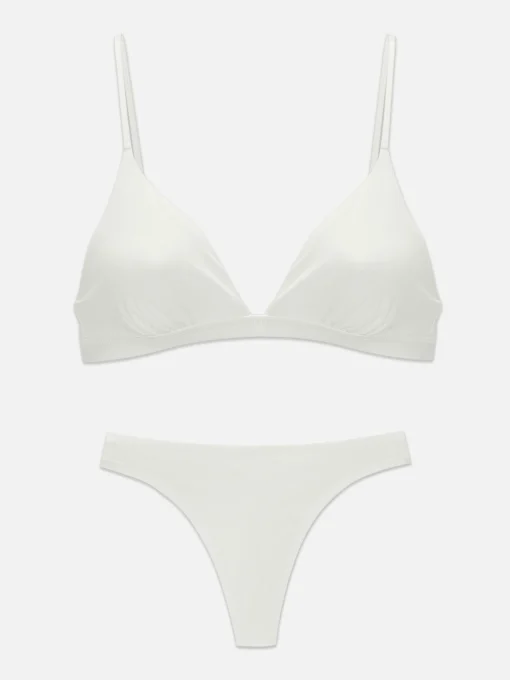 Microfiber Triangle Bra And Thong Set