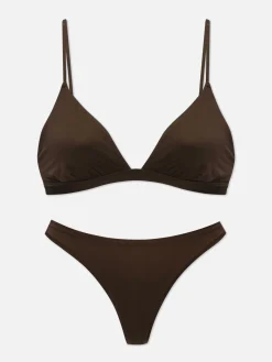 Microfiber Triangle Bra And Thong Set