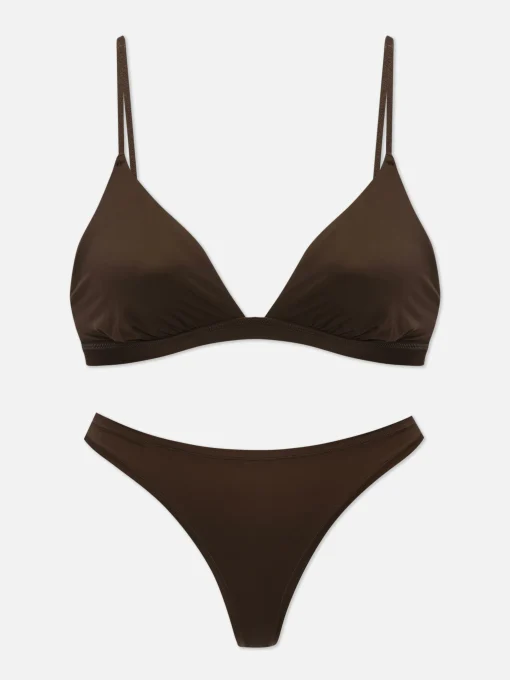 Microfiber Triangle Bra And Thong Set