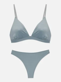 Microfiber Triangle Bra And Thong Set