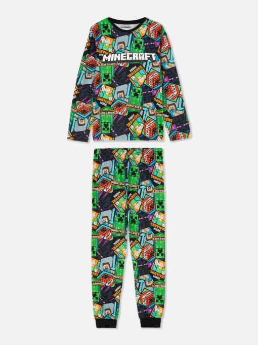 Minecraft Long Sleeve T-Shirt And Bottoms Pajama Set