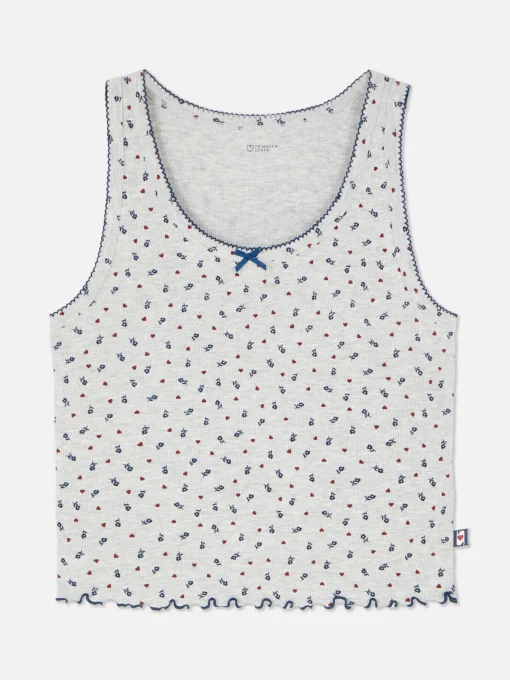 Mini Floral Ribbed Pajama Tank