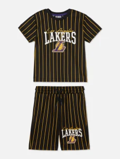 NBA Los Angeles Lakers Striped T-Shirt And Shorts Set