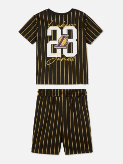 NBA Los Angeles Lakers Striped T-Shirt And Shorts Set