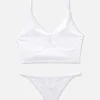 Non-Padded Pointelle Longline Bra Lingerie Set