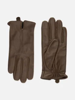 Notched Wrist Leather Gloves