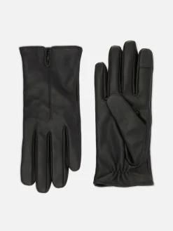 Notched Wrist Leather Gloves