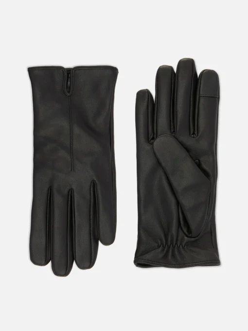 Notched Wrist Leather Gloves
