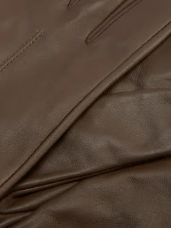 Notched Wrist Leather Gloves