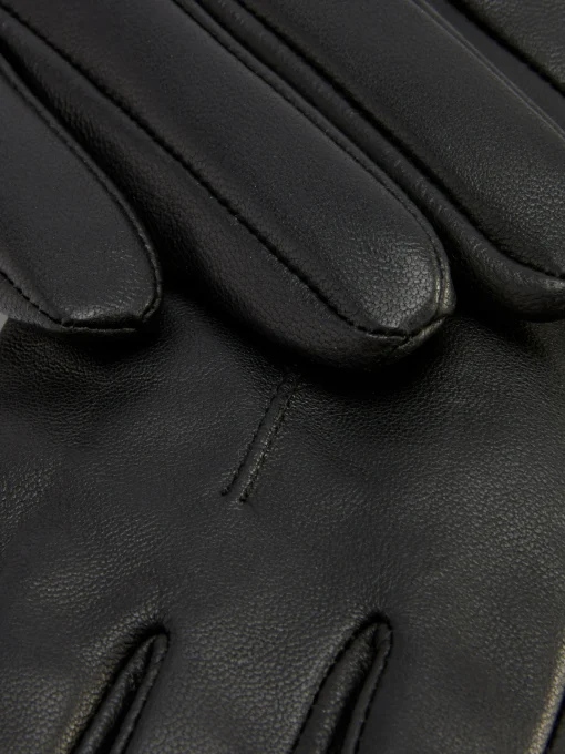 Notched Wrist Leather Gloves