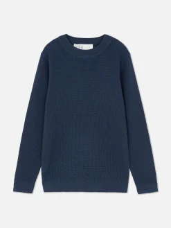 Older Boy Waffle Knit Pullover
