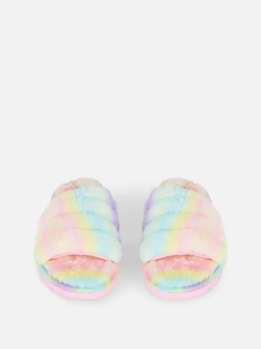 Ombré Faux Fur Slippers