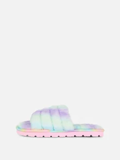Ombré Faux Fur Slippers