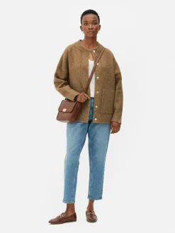 Oversized Knit Bomber Jacket