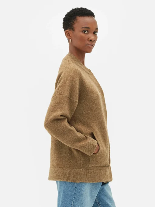 Oversized Knit Bomber Jacket