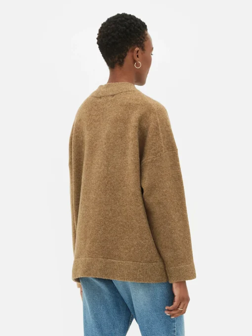 Oversized Knit Bomber Jacket