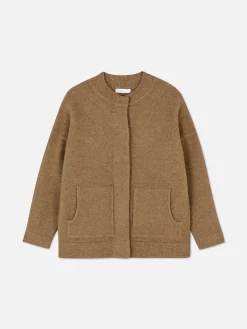 Oversized Knit Bomber Jacket