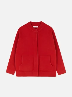Oversized Knit Bomber Jacket