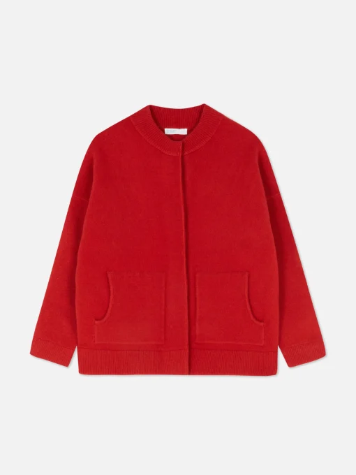 Oversized Knit Bomber Jacket