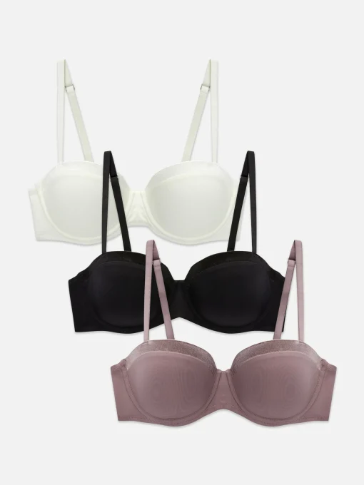 3-Pack A-DD Satin Edge Balcony Bras