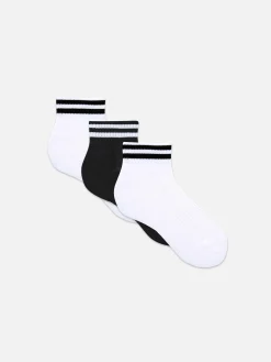 3-Pack Ankle Stripe Crew Socks