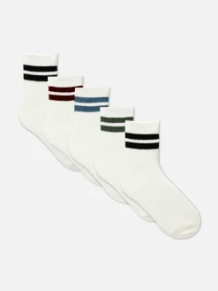 5-Pack Ankle Stripe Sports Socks