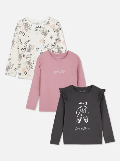 3-Pack Ballet Graphic Long Sleeve T-Shirts