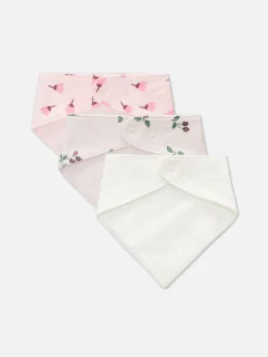 3-Pack Berry Graphic Bandana Bibs