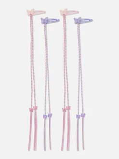 4-Pack Butterfly Braid Snap Hair Clips