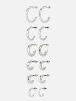 6-Pack Chunky Hoop Earrings