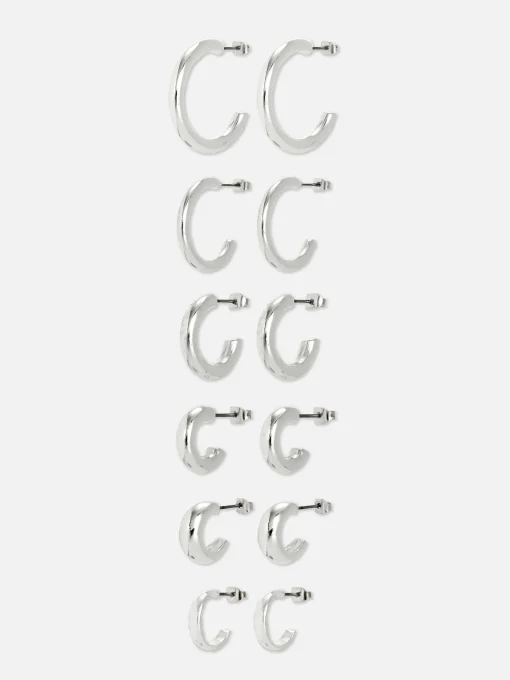 6-Pack Chunky Hoop Earrings