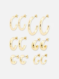 6-Pack Chunky Hoop Earrings
