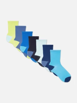 7-Pack Color Block Ankle Socks