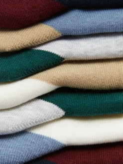 7-Pack Color Block Ankle Socks