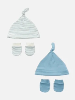 2-Pack Cotton Hat And Mittens Set