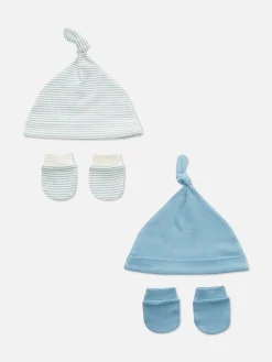 2-Pack Cotton Hat And Mittens Set