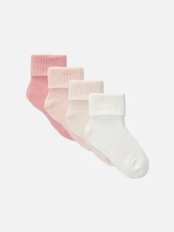 4-Pack Cuffed Baby Ankle Socks