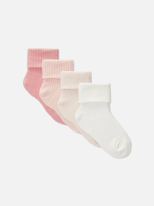 4-Pack Cuffed Baby Ankle Socks