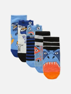 5-Pack Dinosaur Ankle Socks