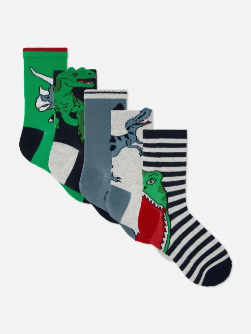 5-Pack Dinosaur Ankle Socks