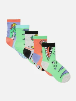 5-Pack Dinosaur Ankle Socks