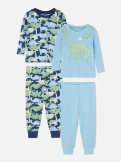 2-Pack Dinosaur Graphic Pajamas