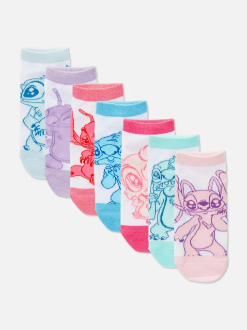 7-Pack Disney’s Stitch And Angel Sneaker Socks