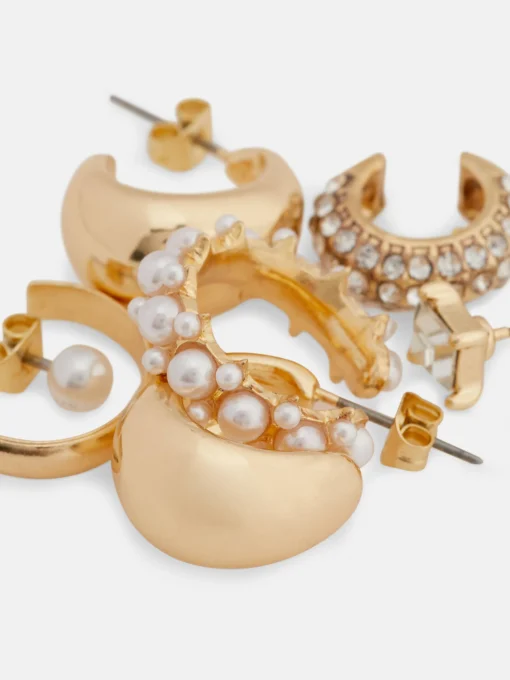 6-Pack Faux Pearl Cuff Earrings