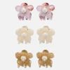 6-Pack Faux Pearl Flower Hair Clips